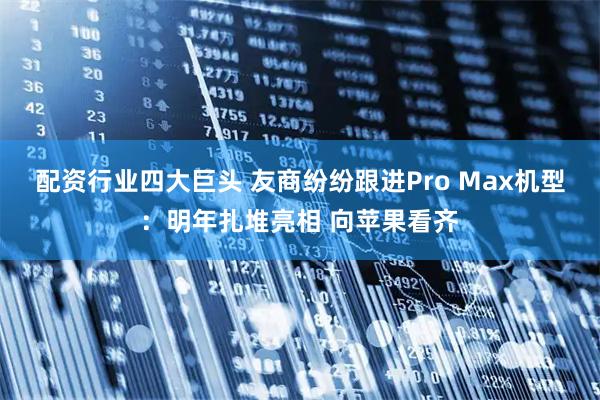 配资行业四大巨头 友商纷纷跟进Pro Max机型：明年扎堆亮相 向苹果看齐